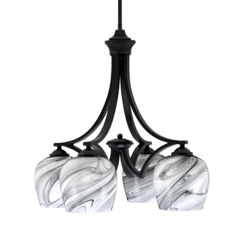 Zilo Four Light Chandelier in Matte Black (200|568-MB-4819)