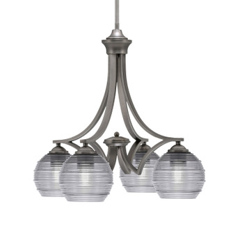 Zilo Four Light Chandelier in Graphite (200|568-GP-5112)