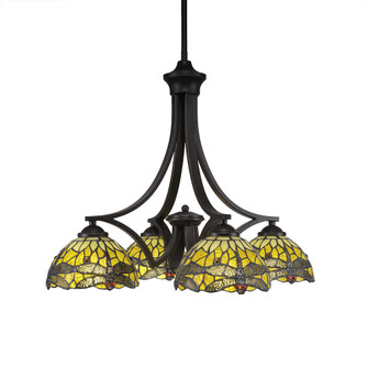 Zilo Four Light Chandelier in Dark Granite (200|568-DG-9465)