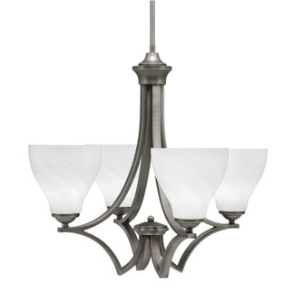 Zilo Four Light Chandelier in Graphite (200|564-GP-4761)