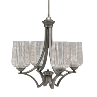 Zilo Four Light Chandelier in Graphite (200|564-GP-4253)