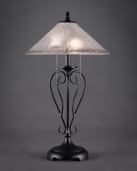 Olde Iron Two Light Table Lamp in Matte Black (200|42-MB-711)