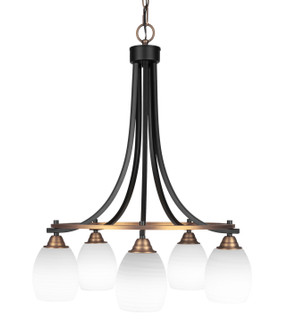 Paramount Five Light Chandelier in Matte Black & Brass (200|3415-MBBR-615)