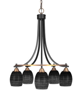 Paramount Five Light Chandelier in Matte Black & Brass (200|3415-MBBR-4029)