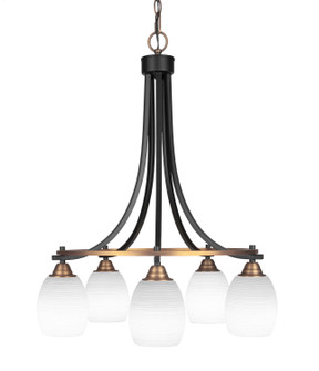 Paramount Five Light Chandelier in Matte Black & Brass (200|3415-MBBR-4021)