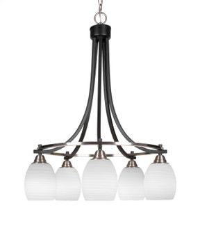 Paramount Five Light Chandelier in Matte Black & Brushed Nickel (200|3415-MBBN-615)