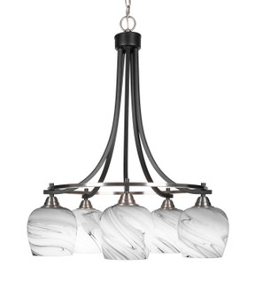 Paramount Five Light Chandelier in Matte Black & Brushed Nickel (200|3415-MBBN-4819)