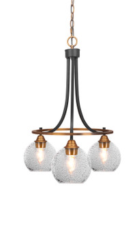 Paramount Three Light Chandelier in Matte Black & Brass (200|3413-MBBR-4102)