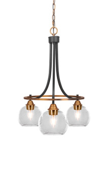 Paramount Three Light Chandelier in Matte Black & Brass (200|3413-MBBR-4100)