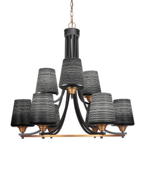 Paramount Nine Light Chandelier in Matte Black & Brass (200|3409-MBBR-4039)