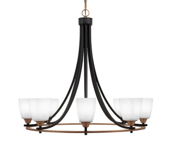 Paramount Eight Light Chandelier in Matte Black & Brass (200|3408-MBBR-460)