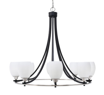 Paramount Eight Light Chandelier in Matte Black & Brushed Nickel (200|3408-MBBN-615)