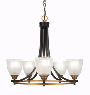 Paramount Five Light Chandelier in Matte Black & Brass (200|3405-MBBR-500)