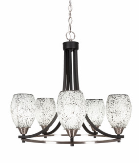 Paramount Five Light Chandelier in Matte Black & Brushed Nickel (200|3405-MBBN-4165)