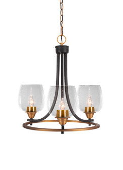 Paramount Three Light Chandelier in Matte Black & Brass (200|3403-MBBR-4810)