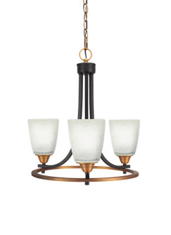 Paramount Three Light Chandelier in Matte Black & Brass (200|3403-MBBR-460)