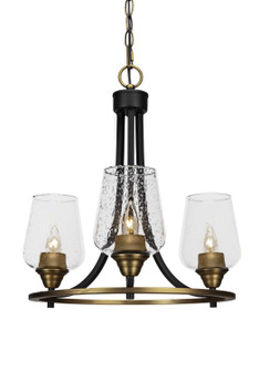 Paramount Three Light Chandelier in Matte Black & Brass (200|3403-MBBR-210)