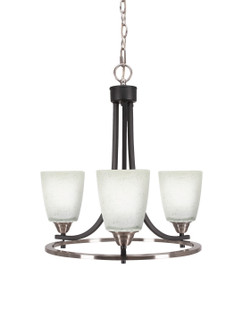 Paramount Three Light Chandelier in Matte Black & Brushed Nickel (200|3403-MBBN-460)