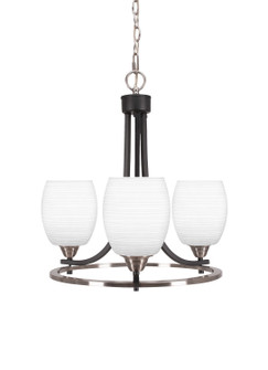 Paramount Three Light Chandelier in Matte Black & Brushed Nickel (200|3403-MBBN-4021)