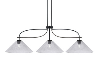 Monterey Three Light Island Pendant in Matte Black & Painted Distressed Wood-look (200|2936-MBDW-2162)