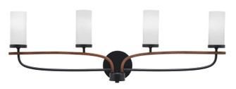 Monterey Four Light Bathroom Lighting in Matte Black & Painted Wood-look (200|2914-MBWG-811)