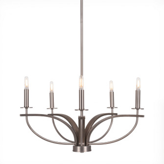 Monterey Five Light Chandelier in Graphite & Painted Distressed Wood-look (200|2905-GPDW)