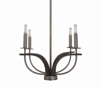 Monterey Four Light Chandelier in Graphite & Painted Distressed Wood-look (200|2904-GPDW)