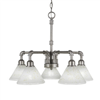 Vintage Five Light Chandelier in Aged Silver (200|285-AS-7145)