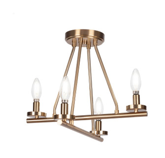 Trinity Four Light Semi-Flush Mount in New Age Brass (200|2807-NAB)