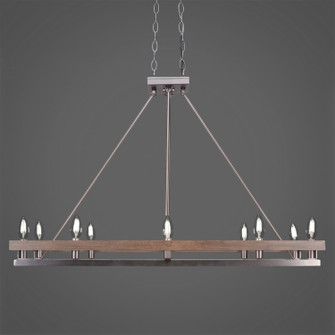 Belmont Ten Light Island Pendant in Graphite & Distressed Wood (200|2740-GPDW)