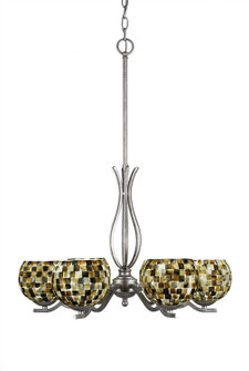 Revo Six Light Chandelier in Aged Silver (200|246-AS-407)