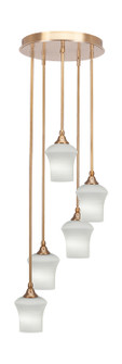 Empire Five Light Pendalier in New Age Brass (200|2145-NAB-681)