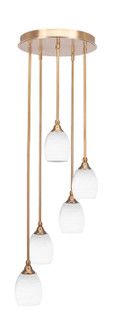 Empire Five Light Pendalier in New Age Brass (200|2145-NAB-4021)