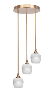 Empire Three Light Cluster Pendalier in New Age Brass (200|2143-NAB-4811)