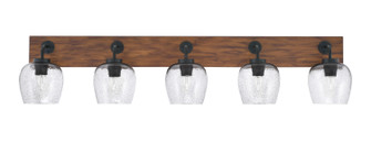 Oxbridge Five Light Bathroom Lighting in Matte Black & Painted Wood-look (200|1775-MBWG-4812)