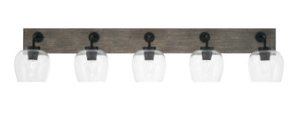 Oxbridge Five Light Bathroom Lighting in Matte Black & Painted Distressed Wood-look (200|1775-MBDW-4810)