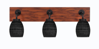 Oxbridge Three Light Bathroom Lighting in Matte Black & Painted Wood-look (200|1773-MBWG-4029)