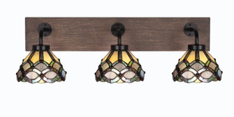 Oxbridge Three Light Bathroom Lighting in Matte Black & Painted Distressed Wood-look (200|1773-MBDW-9435)