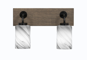 Oxbridge Two Light Bathroom Lighting in Matte Black & Painted Distressed Wood-look (200|1772-MBDW-3009)