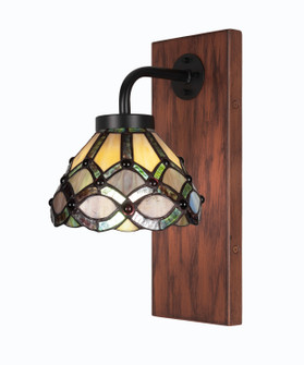 Oxbridge One Light Wall Sconce in Matte Black & Painted Wood-look (200|1771-MBWG-9435)