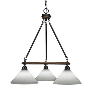 Blacksmith Three Light Chandelier in Painted Wood-Look & Dark Granite (200|1766-314)