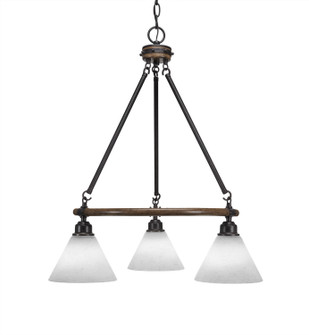 Blacksmith Three Light Chandelier in Painted Wood-Look & Dark Granite (200|1766-312)