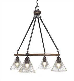 Blacksmith Four Light Chandelier in Painted Wood-Look & Dark Granite (200|1764-302)