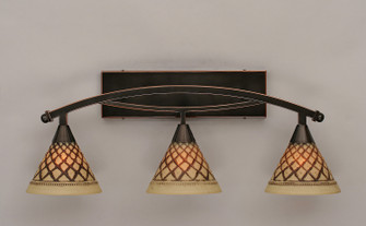 Bow Three Light Bath Bar in Black Copper (200|173-BC-7185)