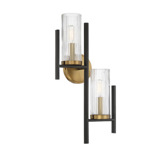 Midland Two Light Wall Sconce in Matte Black with Warm Brass Accents (51|9-1905-2-143)