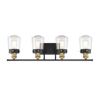 Macauley Four Light Bath Bar in Vintage Black with Warm Brass (51|8-2069-4-51)