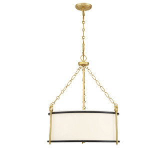 Kian Three Light Pendant in Matte Black with True Gold (51|7-1920-3-261)