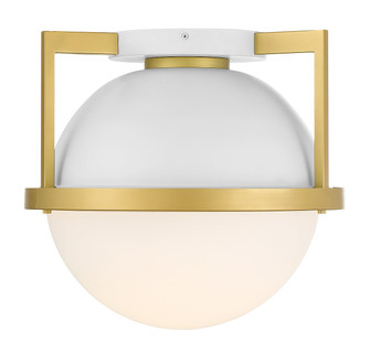 Carlysle One Light Flush Mount in White with Warm Brass (51|6-4602-1-142)