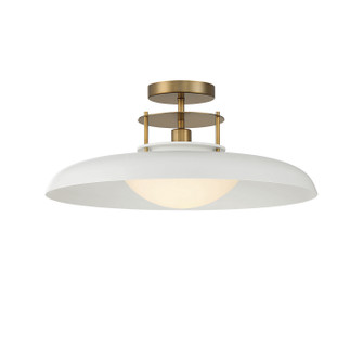 Gavin One Light Semi-Flush Mount in White with Warm Brass Accents (51|6-1685-1-142)
