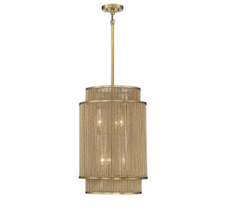 Ashburn Six Light Pendant in Warm Brass and Rope (51|3-1773-6-320)